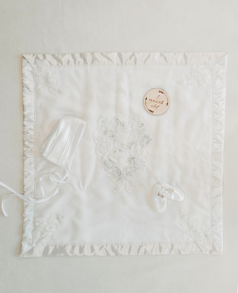 Christening Blanket Made From Wedding Dress