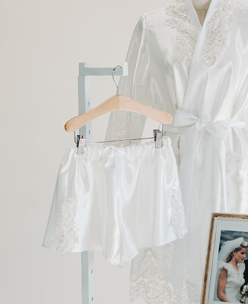 bridal shorts for under dress Raidy Silk Short Wedding Dress