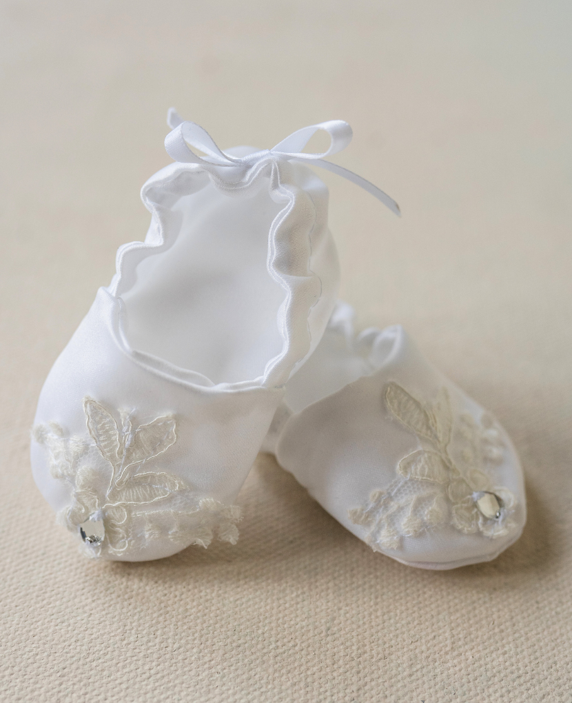 Custom Baby Booties Made From Wedding Dress