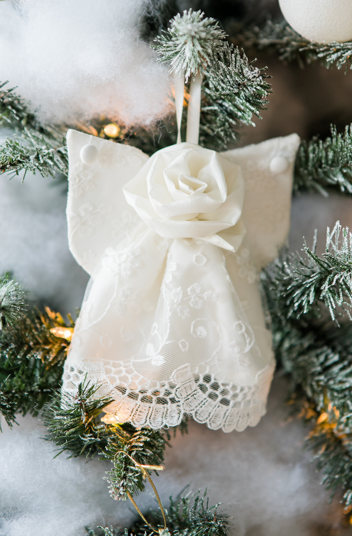 christmas ornaments from wedding dress Wedding Dress Made Into Guardian Angel Ornaments