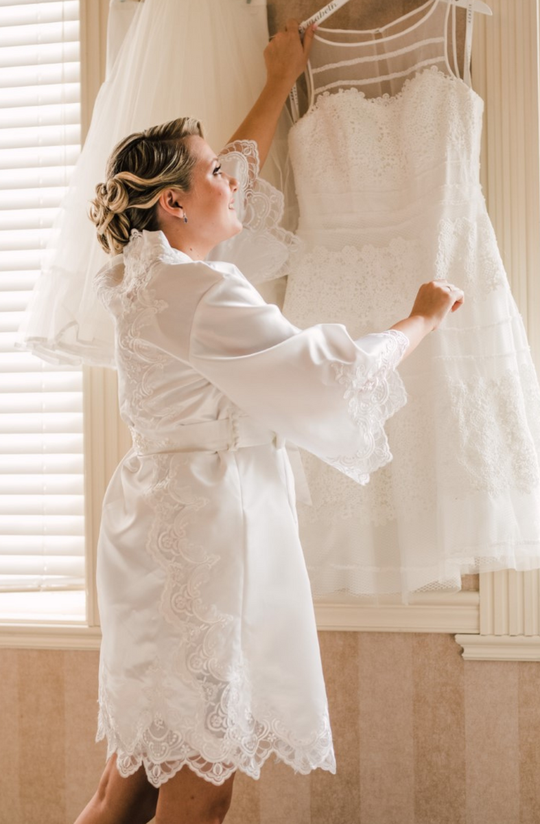 Wedding Robes For Brides Made From Mom's Wedding Dress Unbox the