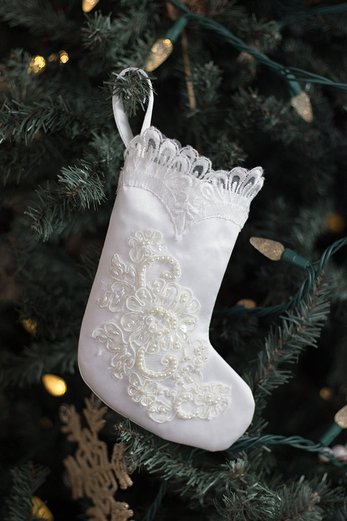 Holiday Stocking Ornament Wedding Dress Keepsake | Unbox the Dress  Unbox  the Dress