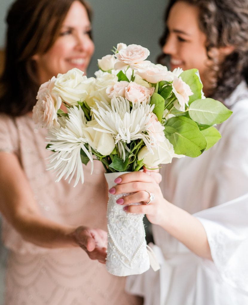 Bridal Bouquet Wrap Made From Wedding Dress