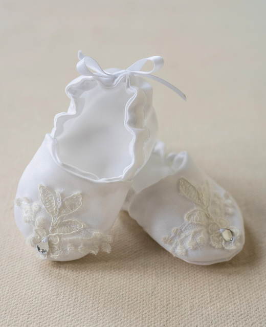 Custom Baby Booties Made From Wedding Dress Unbox the Dress