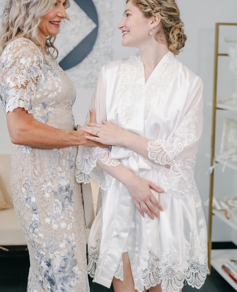 Wedding Robes for Brides Made from Mom's Wedding Dress | Unbox The Dress L