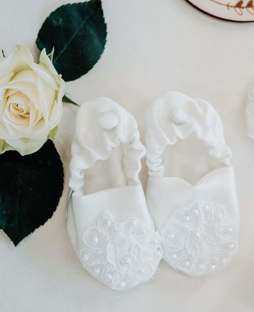 Custom Baby Booties Made From Wedding Dress Unbox the Dress
