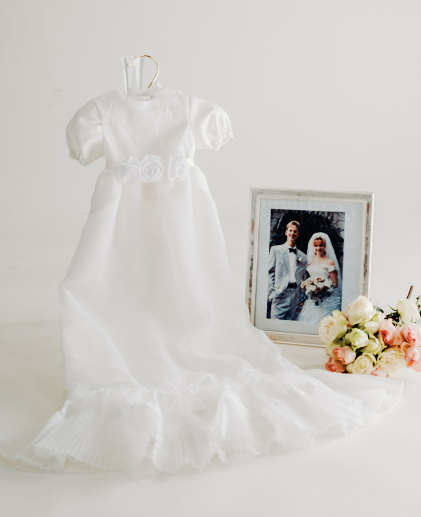 Adore Baby | Silk, lace and tulle Christening gown