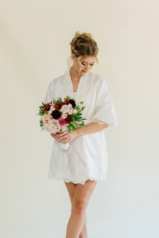 Classic Getting Ready Bridal Robe (New Satin Base to Embellish)