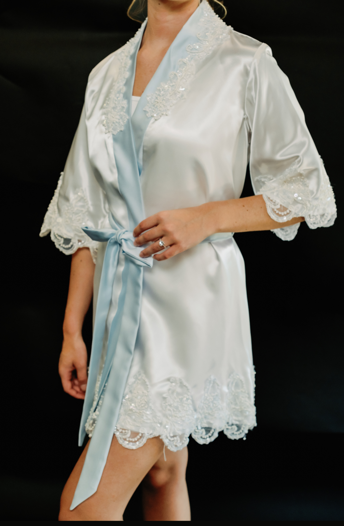 Classic Getting Ready Bridal Robe (New Satin Base to Embellish)