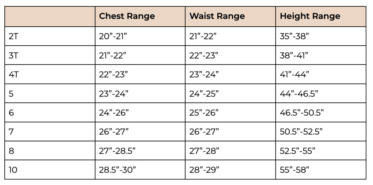 Size Chart Unbox the Dress Size Chart Unbox the Dress