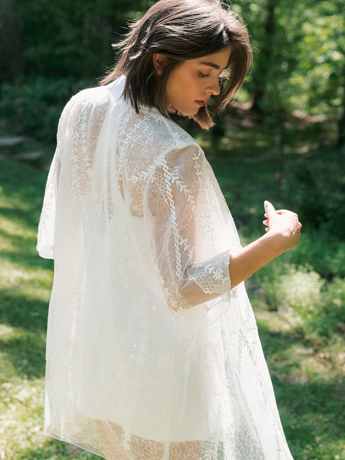 Wedding Dress Made Into a Sheer Anniversary Robe Wedding Dress Made Into a Sheer Anniversary Robe