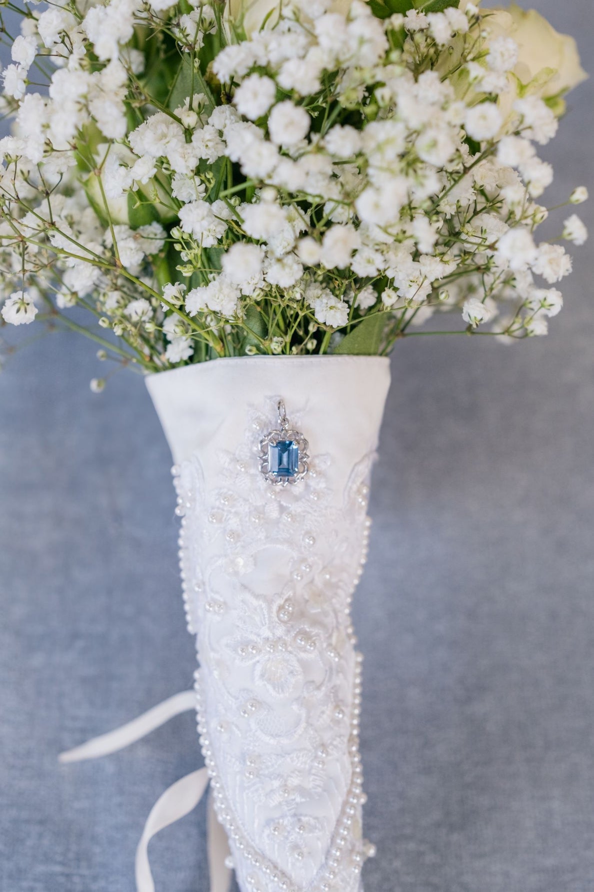 Bridal Bouquet Wrap Made From Wedding Dress | Unbox the Dress Something Blue Bridal Bouquet Wrap Made From Wedding Dress | Unbox the Dress Something Blue