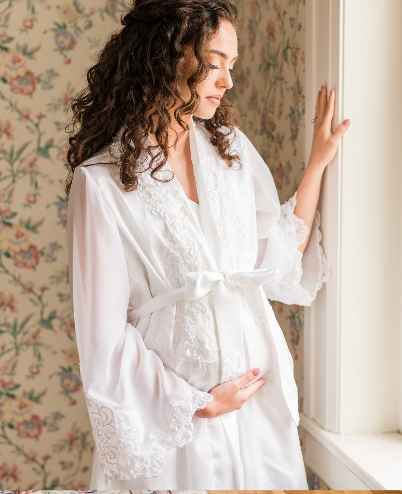 Floor-Length Robe for Maternity Photoshoot