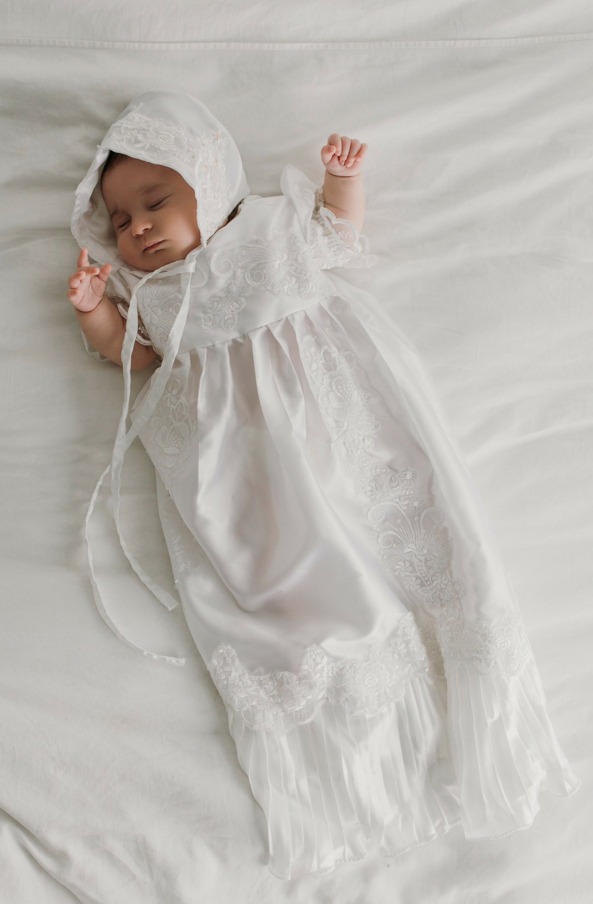 Gorgeous Couture Hand Crafted Beaded Lace Baptismal Gown