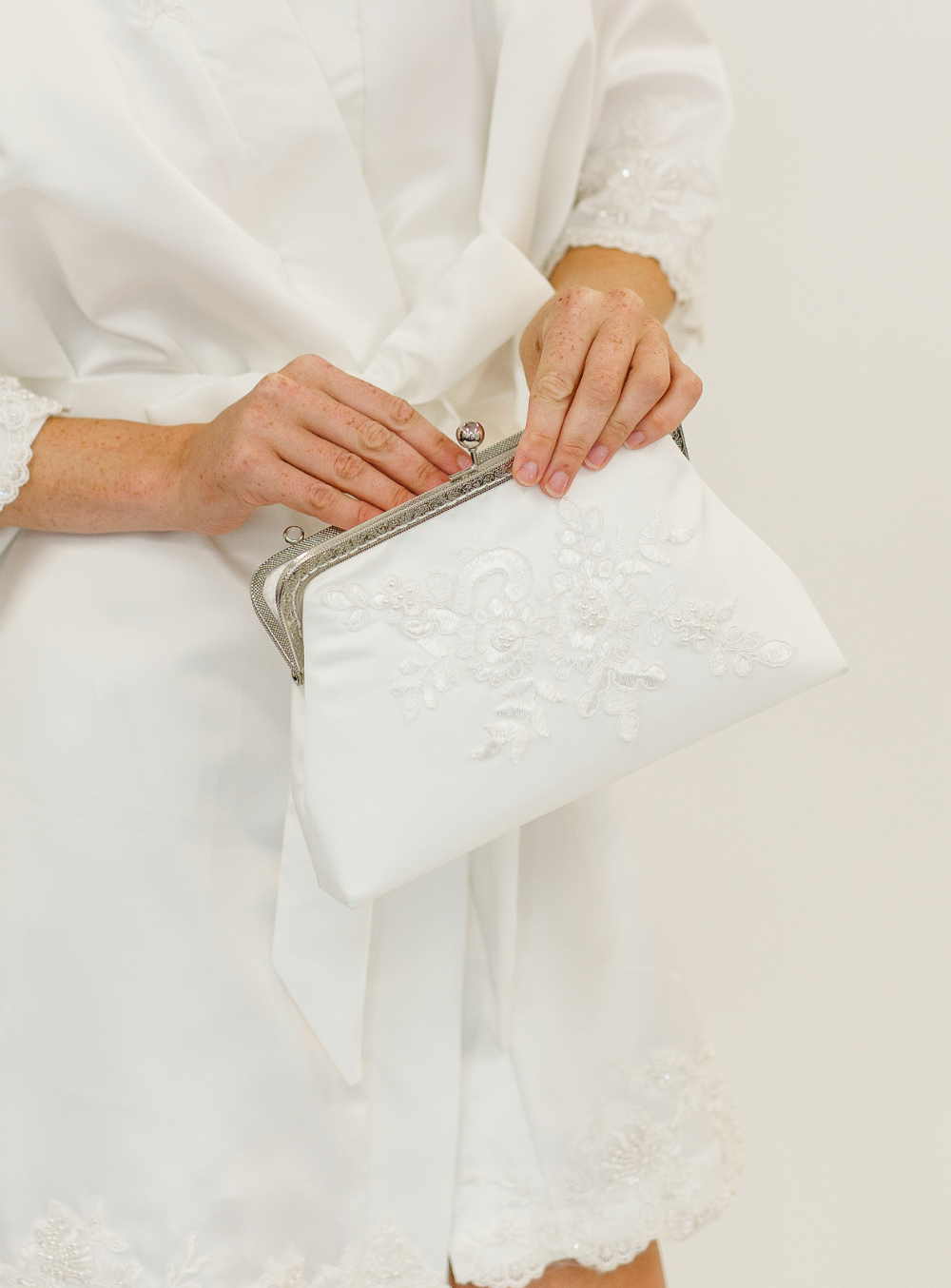 Madein. bridal pearl clutch bag in white | ASOS
