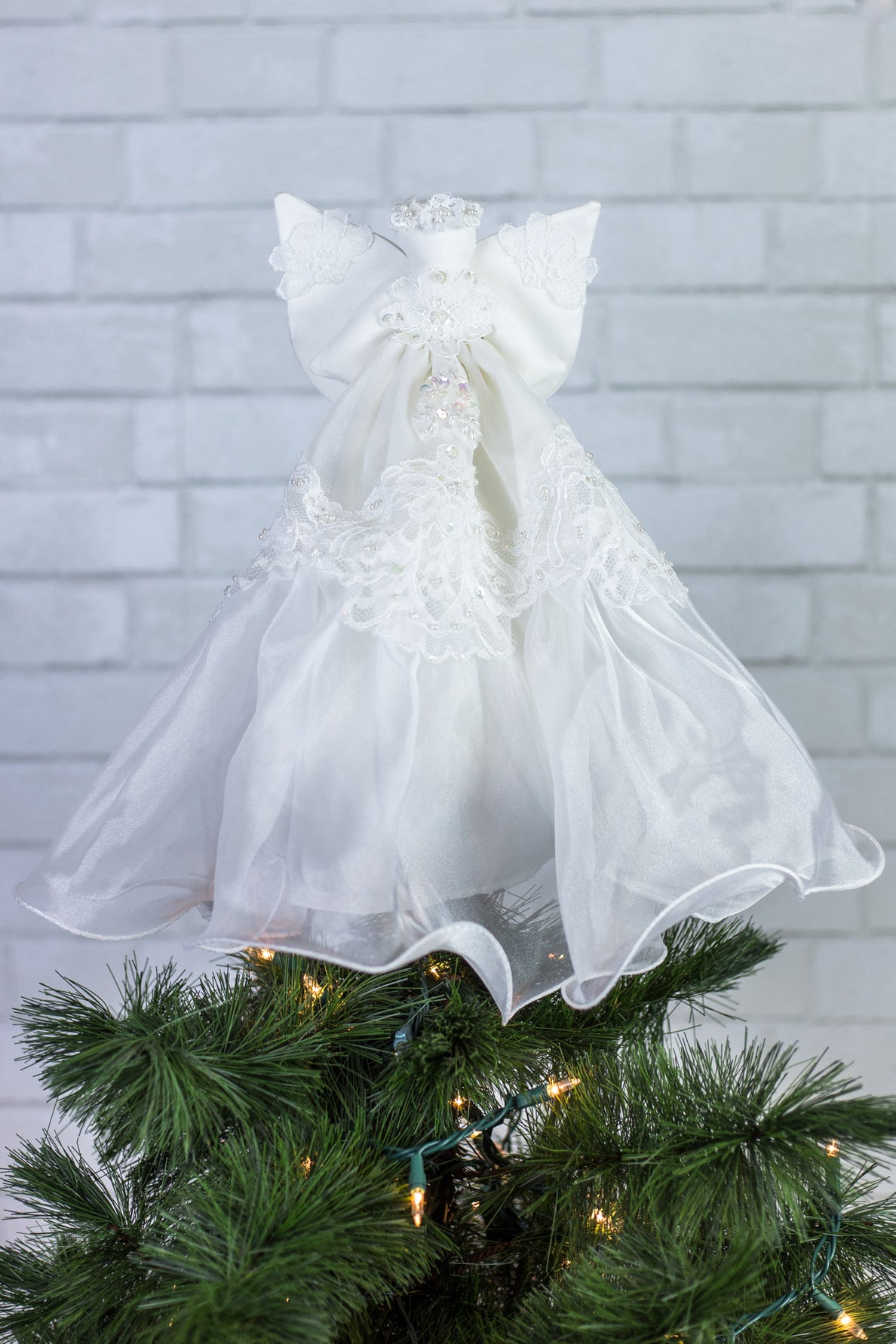 Wedding Dress Made Into Guardian Angel Tree Topper | Unbox the Dress Unbox the Dress Wedding Dress Made Into Guardian Angel Tree Topper | Unbox the Dress Unbox the Dress