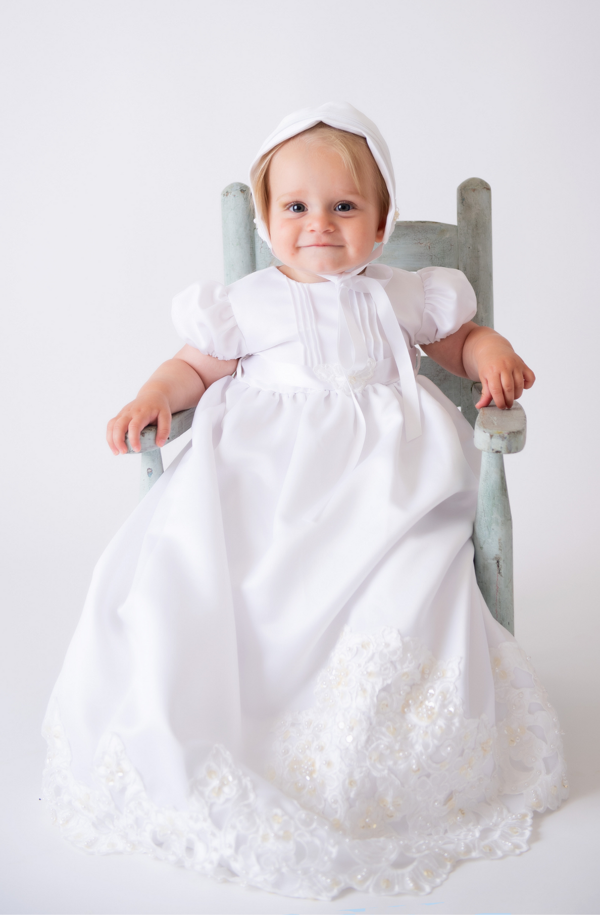 Baby Embroidered Christening Sleeveless Gown Newborn infant Gown with –  Avadress