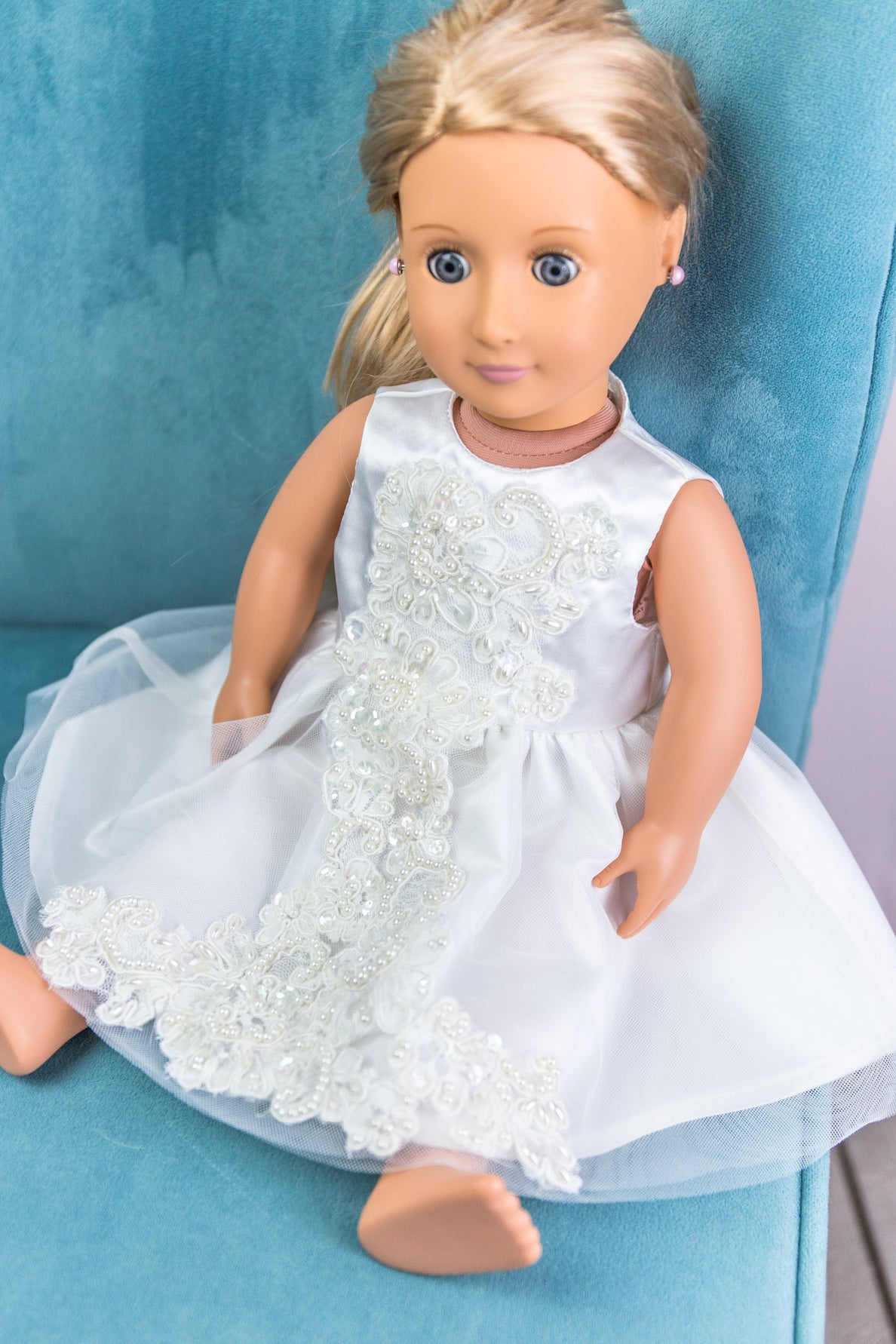 Matching Doll Dress Made From Wedding Gown