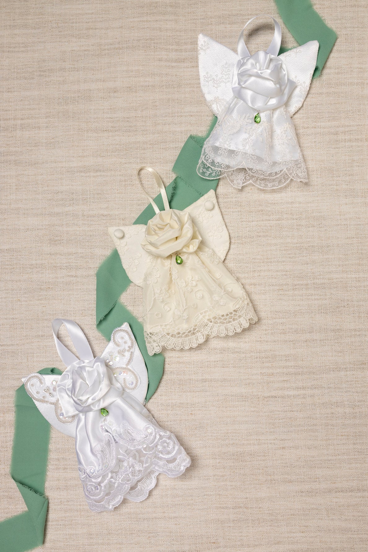 Pre-Made Earth Angel Ornament with Green Peridot Charm