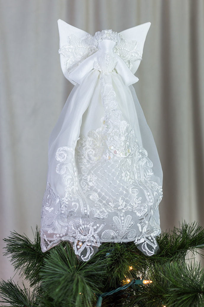 Wedding Dress Made Into Guardian Angel Tree Topper | Unbox the Dress Unbox the Dress Wedding Dress Made Into Guardian Angel Tree Topper | Unbox the Dress Unbox the Dress