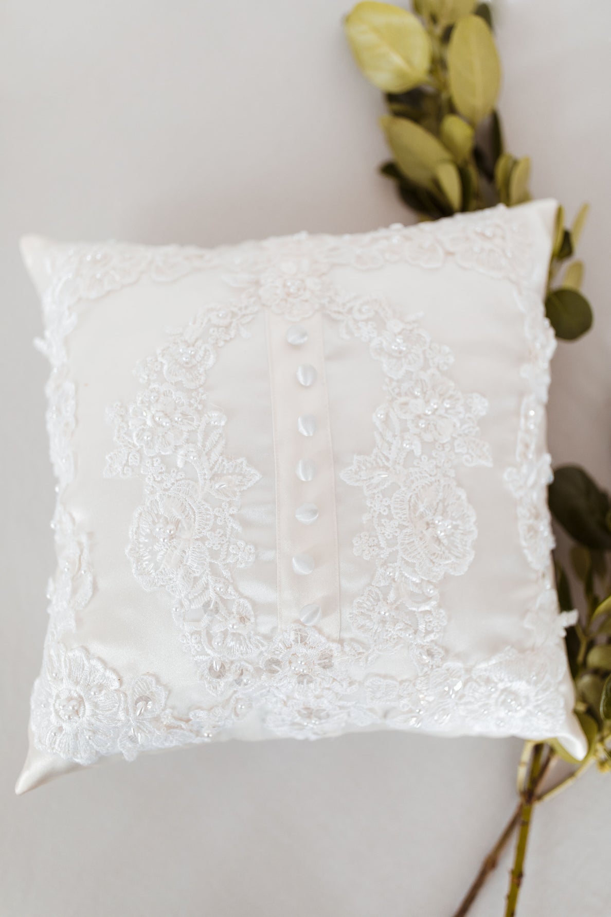 Wedding Dress Made Into a Square Pillow